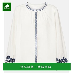 1h可退 香港直邮Velvet 女士 Rahwa 刺绣棉质衫 white白色 舒适时