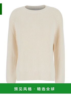 1h可退 香港直邮p a r o s h 女士 白色针织圆领棉质羊绒混纺毛衣