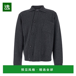 1h可退 香港直邮Jacquemus 男士 灰色不对称设计羊毛针织开衫 CDM