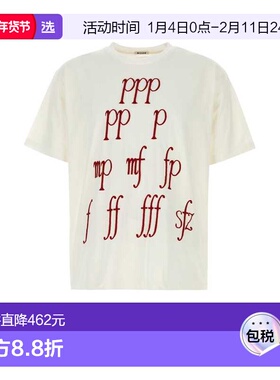 1h可退 香港直邮Bode 男士 Composer 白色棉质宽松款T恤 MRF25CS0