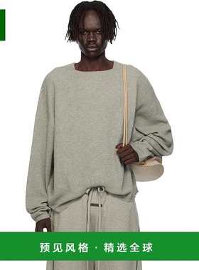 1h可退 香港直邮Essentials 男士 灰色 Waffle Long Sleeve Crewn