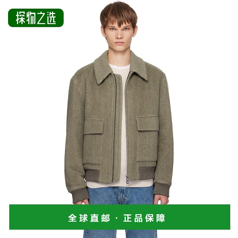 香港直邮BOSS 波士 男士 卡其色 Regular-Fit Herringbone-Patter