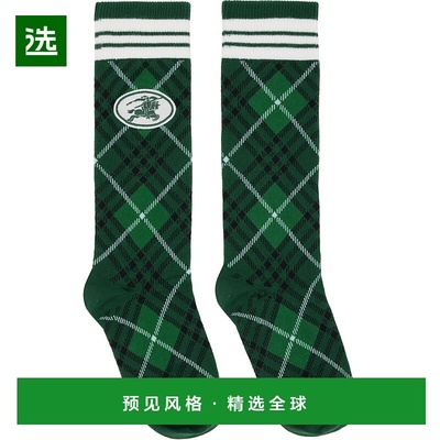 1h可退 香港直邮Burberry 巴宝莉 女士 绿色 Argyle Check Stretc