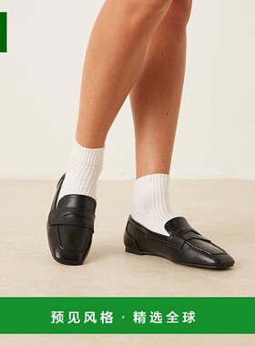 1h可退 香港直邮ASOS 女士 Malta 设计宽版乐福鞋(黑色)单鞋