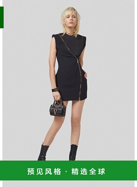 香港直邮Versace 黑色ENVERS拉链连衣裙 A87073A224249A1008