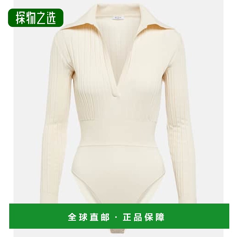 香港直邮Alaïa 女士 Ambra 羊毛混纺连体衣 white白色 舒适时尚