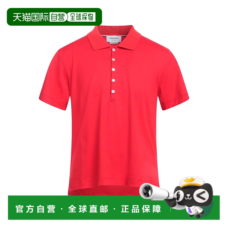 1h可退 香港直邮Thom Browne 汤姆·布朗 男士 Polo衫 red红色 舒