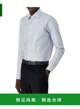 香港直邮Canali 男士衬衫 CCL7018GD03307401 AW2024 黑色 长袖格