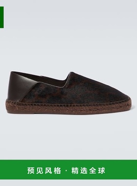 1h可退 香港直邮Tom Ford 汤姆·福特 男士 豹纹帆布面凉鞋 00099