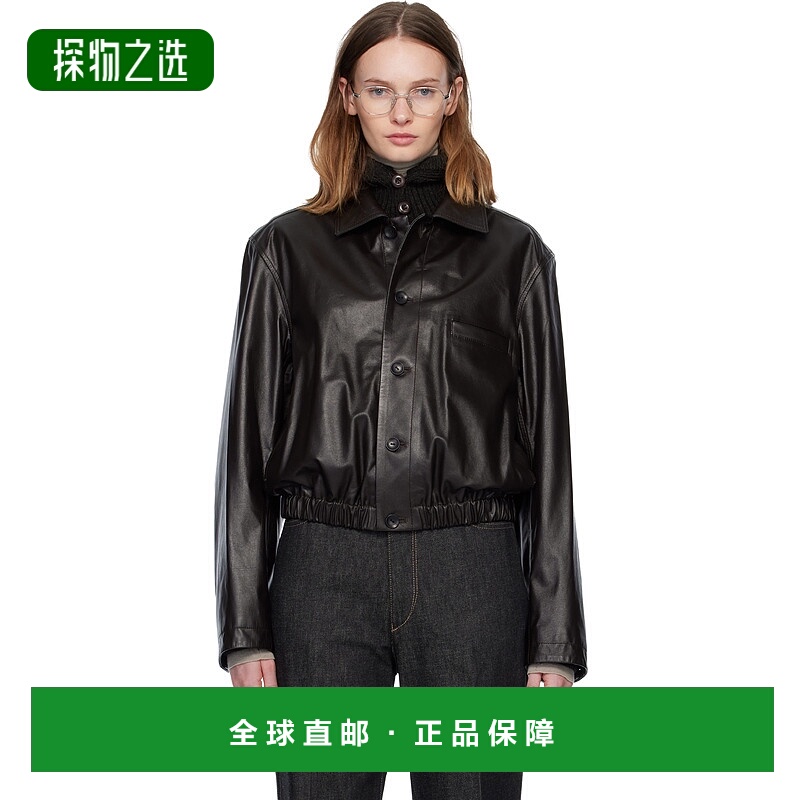 香港直邮Lemaire 女士 棕色 Soft 皮革夹克 OW1158LL0146