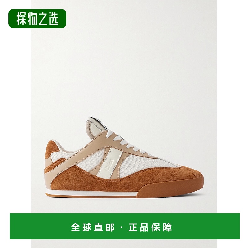 香港直邮Chloe 蔻依 女士 Kick 皮质山羊皮边网纱运动鞋 CH25W07I