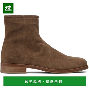 1h可退 香港直邮Common Projects 男士 黄褐色 Suede Zipper 踝靴