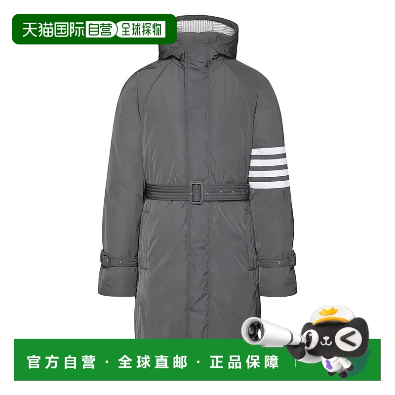 香港直邮Thom Browne 汤姆·布朗 男士 聚酯斜紋布 4 條紋派克大