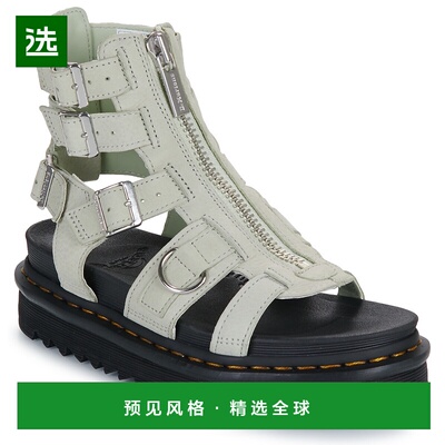 欧洲直邮Dr. Martens 女士 Olson Smoked Mint Tumbled Nubuck 凉