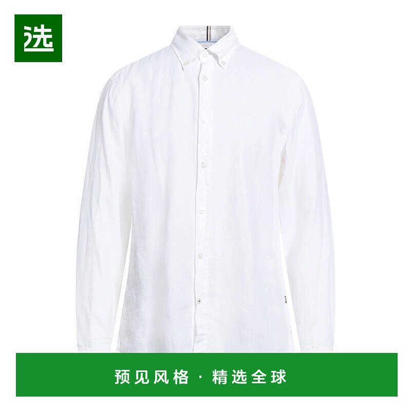 香港直邮BOSS 波士 男士 亚麻衬衫 beige米色 舒适时尚