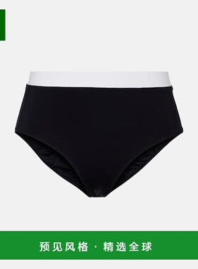 1h可退 香港直邮Staud 女士 Devon 高腰比基尼下装 black黑色 舒