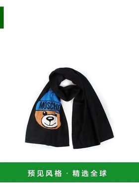 香港直邮MOSCHINO 女士围巾 30635M212116 SS2021 黑色 嵌花针织