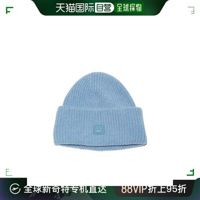 欧洲直邮ACNE STUDIO 23新款 男士钢蓝色纯羊毛毛线帽