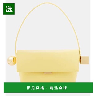 香港直邮Jacquemus 皮革肩包 女士 Carré yellow黄 Rond 1h可退