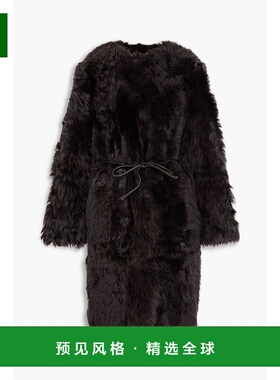 香港直邮ZIMMERMANN 女士 束带毛羊皮大衣 7974JF231CHOCOLATE