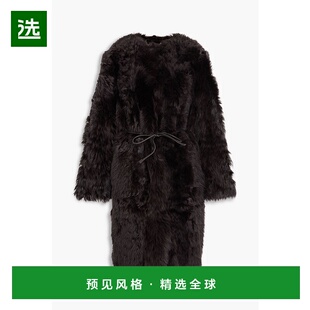 香港直邮ZIMMERMANN 女士 束带毛羊皮大衣 7974JF231CHOCOLATE