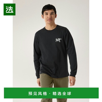 欧洲直邮Arc'teryx始祖鸟 KRAGG SL棉质鸟标拼贴长袖圆领衫 男装