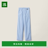 阔腿裤 欧洲直邮MIU 条纹府绸睡裤 休闲裤 MIU 2025
