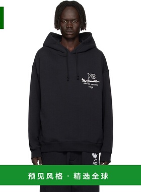 1h可退 香港直邮Y-3 男士 黑色 Graphic FT 连帽衫 KB2604卫衣