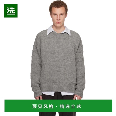 1h可退 香港直邮Wooyoungmi 吴阳米 男士 灰色 Textured Stripe W