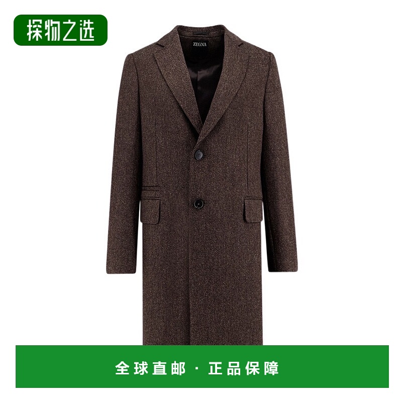 香港直邮Zegna 单排扣羊毛大衣 297702A24DG2G0