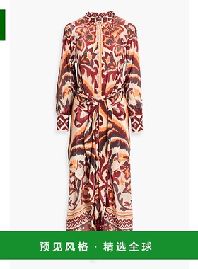 1h可退 香港直邮FARM RIO 女士 绑带印花双绉中长连衣裙 334749TO