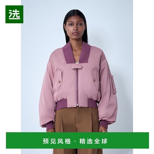 1h可退 香港直邮Chloe 蔻依 女士 飞行员夹克 CH25AVE16113拉链