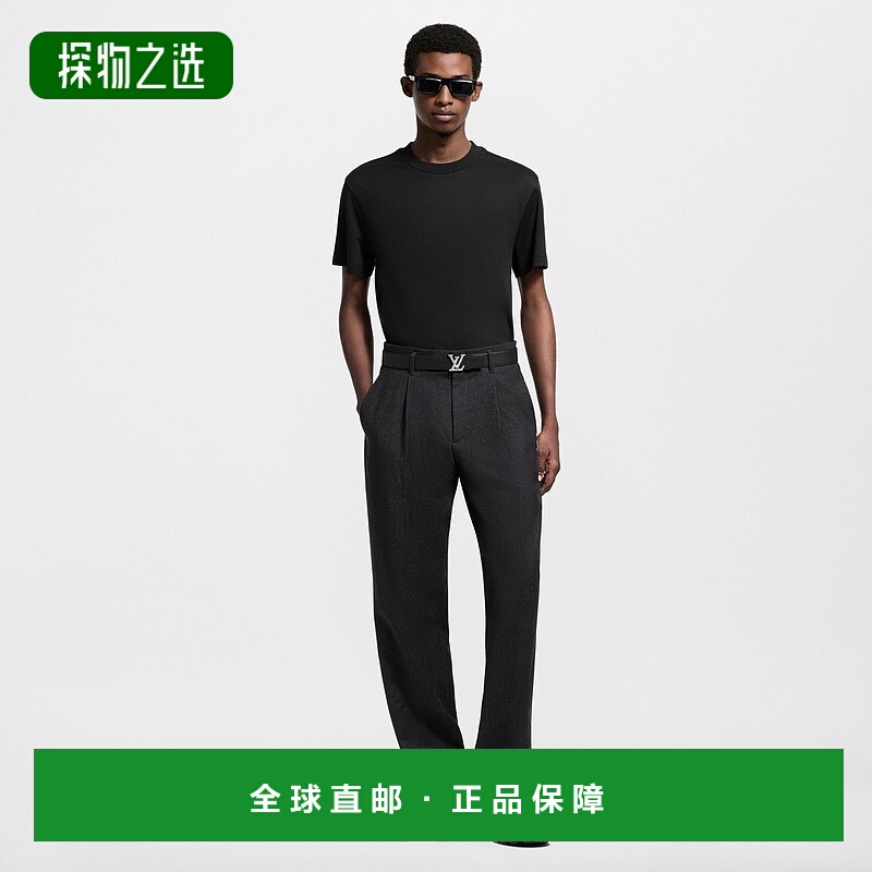 自营欧洲直邮LV路易威登 男士黑色棉短袖T恤