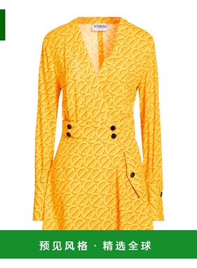 1h可退 香港直邮Iceberg 冰山 女士 缠绕式连衣裙 orange橙色 舒