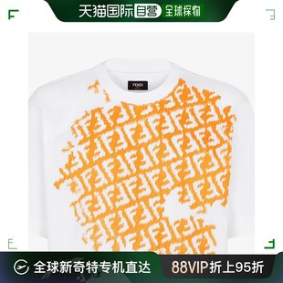 FY0936 香港直邮FendiFENDI T恤 F1K0X 白色男士 AN25