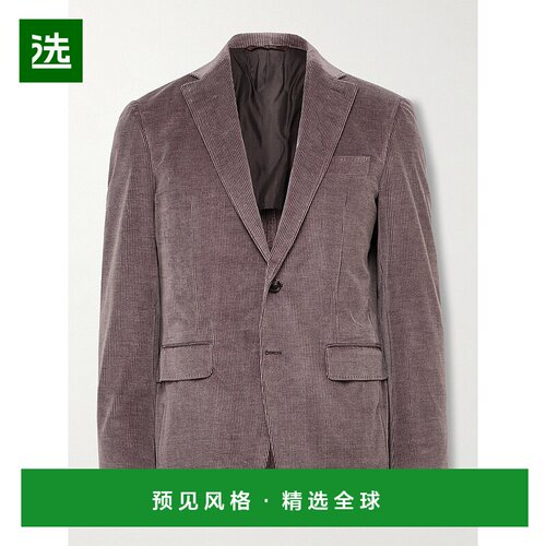 1h可退 香港直邮Canali 康钠丽 男士 Kei 修身棉混纺灯芯绒西装外