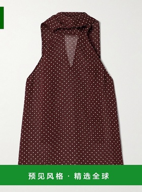 1h可退 香港直邮NILI LOTAN 女士 Alla 波尔卡圆点真丝雪纺挂脖背