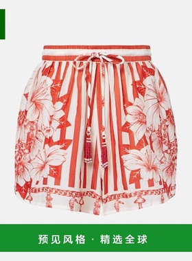 1h可退 香港直邮FARM RIO 女士 Chains 花朵棉质短裤 red红色 舒