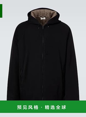 1h可退 香港直邮The Row 男士 Horatio 羊毛华达呢大衣 black黑色