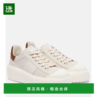 1h可退 香港直邮Hogan 女士 H-stripes 帆布皮革运动鞋 white白色