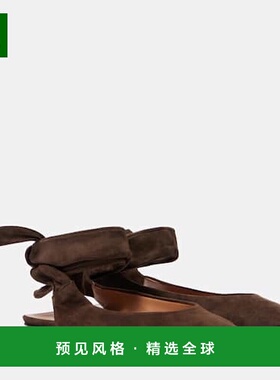 1h可退 香港直邮The Attico 女士 Cloe 绒面革露跟平底鞋芭蕾舞鞋