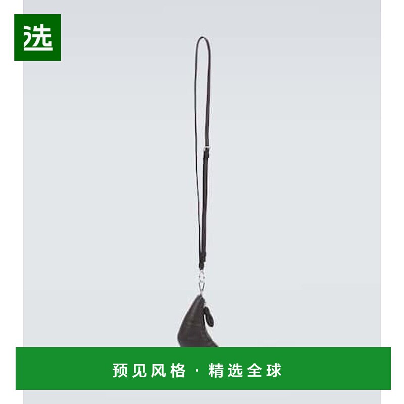 1h可退 香港直邮Lemaire 男士 牛角包形皮革有肩带零钱包牛皮