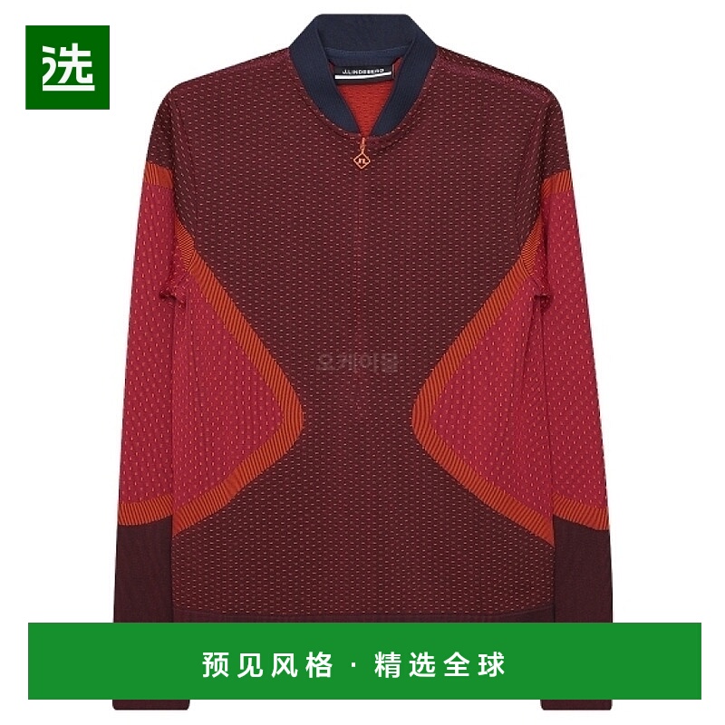 韩国直邮J.Lindeberg金·林德伯格高尔夫服饰女款红色翻领拉链