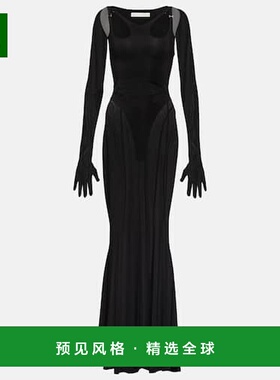 1h可退 香港直邮Dion Lee 女士 Gloved 长款连衣裙 black黑色 舒