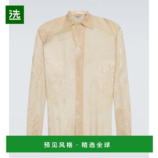 1h可退 香港直邮Bode 男士 Moth Veil 刺绣棉质网纱衬衫