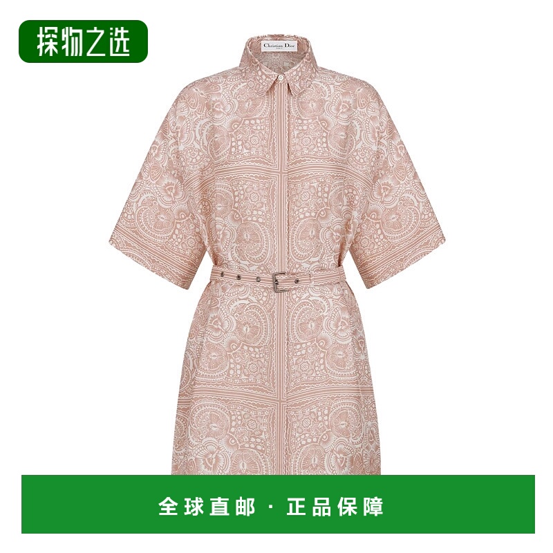 香港直邮Dior 图案连衣裙 521D04A6521