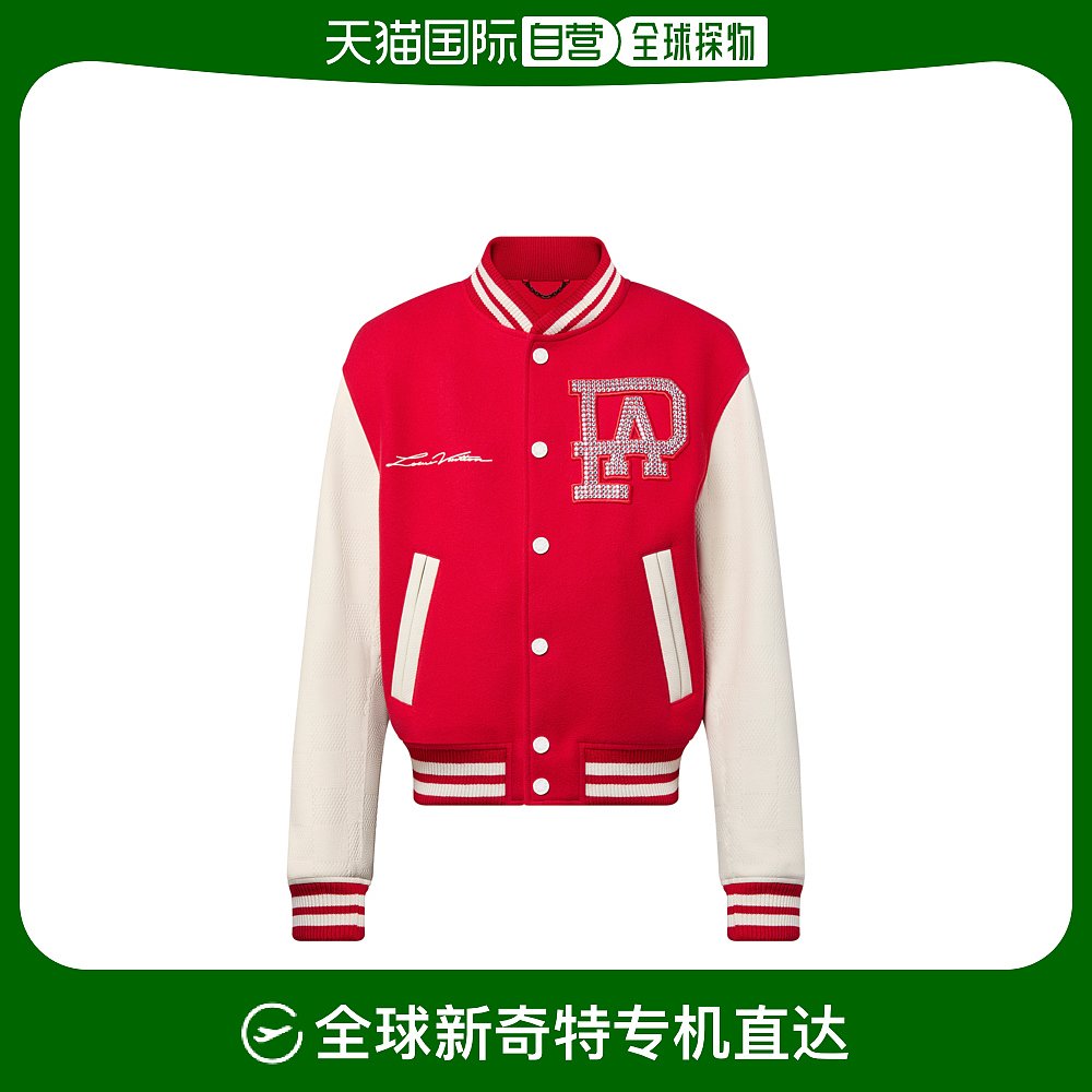 欧洲直邮LOUIS VUITTON/路易威登 Blouson varsity en cuir mél