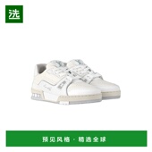 路易威登 1h可退 欧洲直邮LV 女士白色牛皮革带花卉标示TRAINER新