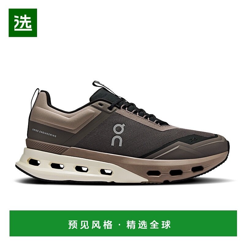 欧洲直邮On/昂跑 Cloudnova系列男士曜石黑/黑色再生聚酯纤维