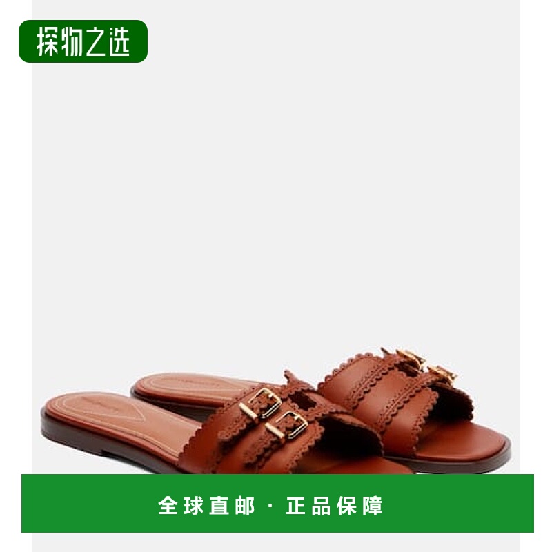 香港直邮ZIMMERMANN 女士 Goldie 皮质凉拖 brown棕色 舒适时尚